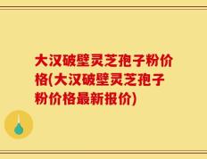 大汉破壁灵芝孢子粉价格(大汉破壁灵芝孢子粉价格最新报价)