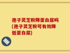 孢子灵芝粉降蛋白尿吗(孢子灵芝粉可有效降低蛋白尿)