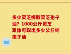 多少灵芝提取灵芝孢子油？1000公斤灵芝萃体可取出多少公斤纯孢子油