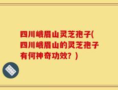 四川峨眉山灵芝孢子(四川峨眉山的灵芝孢子有何神奇功效？)