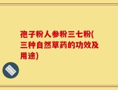孢子粉人参粉三七粉(三种自然草药的功效及用途)