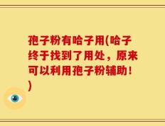 孢子粉有哈子用(哈子终于找到了用处，原来可以利用孢子粉辅助！)