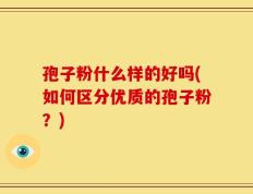 孢子粉什么样的好吗(如何区分优质的孢子粉？)