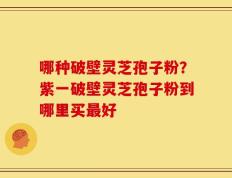 哪种破壁灵芝孢子粉？紫一破壁灵芝孢子粉到哪里买最好