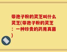 带孢子粉的灵芝叫什么灵芝(带孢子粉的灵芝：一种珍贵的药用真菌)