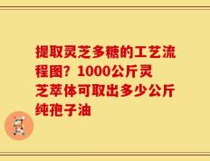 提取灵芝多糖的工艺流程图？1000公斤灵芝萃体可取出多少公斤纯孢子油