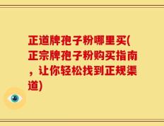正道牌孢子粉哪里买(正宗牌孢子粉购买指南，让你轻松找到正规渠道)
