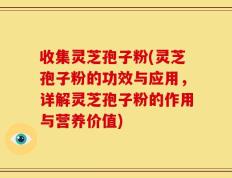 收集灵芝孢子粉(灵芝孢子粉的功效与应用，详解灵芝孢子粉的作用与营养价值)