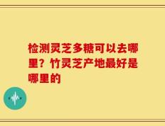 检测灵芝多糖可以去哪里？竹灵芝产地最好是哪里的