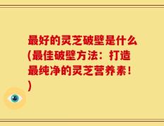 最好的灵芝破壁是什么(最佳破壁方法：打造最纯净的灵芝营养素！)