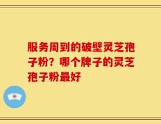 服务周到的破壁灵芝孢子粉？哪个牌子的灵芝孢子粉最好