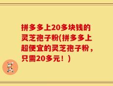拼多多上20多块钱的灵芝孢子粉(拼多多上超便宜的灵芝孢子粉，只需20多元！)