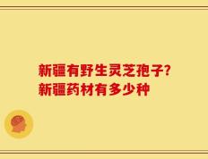 新疆有野生灵芝孢子？新疆药材有多少种