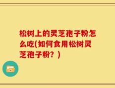 松树上的灵芝孢子粉怎么吃(如何食用松树灵芝孢子粉？)