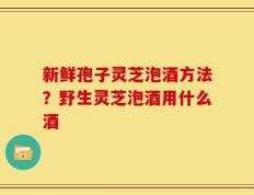 新鲜孢子灵芝泡酒方法？野生灵芝泡酒用什么酒