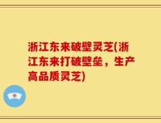 浙江东来破壁灵芝(浙江东来打破壁垒，生产高品质灵芝)