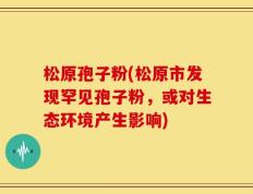 松原孢子粉(松原市发现罕见孢子粉，或对生态环境产生影响)