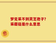 梦见采不到灵芝孢子？采蘑菇是什么意思