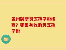 温州破壁灵芝孢子粉招商？哪里有收购灵芝孢子粉