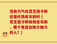 没有力气吃灵芝孢子粉还是吃铁皮石斛好 (灵芝孢子粉和铁皮石斛，哪个更适合缺少精力的人？)