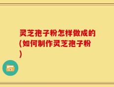 灵芝孢子粉怎样做成的(如何制作灵芝孢子粉)
