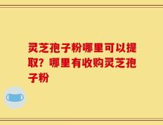 灵芝孢子粉哪里可以提取？哪里有收购灵芝孢子粉