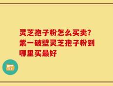 灵芝孢子粉怎么买卖？紫一破壁灵芝孢子粉到哪里买最好