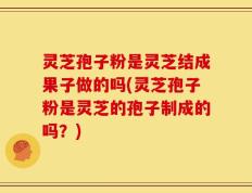 灵芝孢子粉是灵芝结成果子做的吗(灵芝孢子粉是灵芝的孢子制成的吗？)