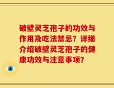 破壁灵芝孢子的功效与作用及吃法禁忌？详细介绍破壁灵芝孢子的健康功效与注意事项？