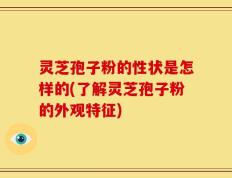 灵芝孢子粉的性状是怎样的(了解灵芝孢子粉的外观特征)