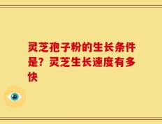 灵芝孢子粉的生长条件是？灵芝生长速度有多快