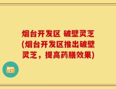 烟台开发区 破壁灵芝(烟台开发区推出破壁灵芝，提高药膳效果)