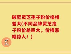 破壁灵芝孢子粉价格相差大(不同品牌灵芝孢子粉价差巨大，价格涨幅惊人！)