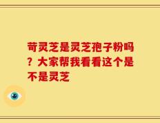 苛灵芝是灵芝孢子粉吗？大家帮我看看这个是不是灵芝