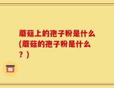 蘑菇上的孢子粉是什么(蘑菇的孢子粉是什么？)