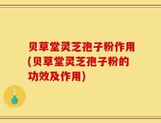 贝草堂灵芝孢子粉作用(贝草堂灵芝孢子粉的功效及作用)