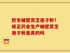 野生破壁灵芝孢子粉？修正药业生产破壁灵芝孢子粉是真的吗