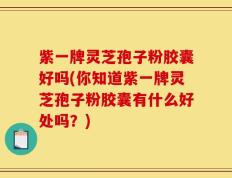 紫一牌灵芝孢子粉胶囊好吗(你知道紫一牌灵芝孢子粉胶囊有什么好处吗？)