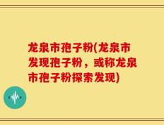 龙泉市孢子粉(龙泉市发现孢子粉，或称龙泉市孢子粉探索发现)