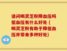 请问喝灵芝粉降血压吗低血压有什么好处 (喝灵芝粉有助于降低血压并带来多种好处)