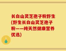 长白山灵芝孢子粉野生(野生长白山灵芝孢子粉——纯天然健康营养优选)