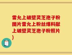 雷允上破壁灵芝孢子粉图片雷允上粉丝爆料献上破壁灵芝孢子粉照片)