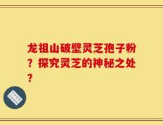 龙祖山破壁灵芝孢子粉？探究灵芝的神秘之处？