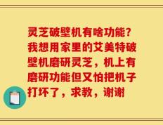 灵芝破壁机有啥功能？我想用家里的艾美特破壁机磨研灵芝，机上有磨研功能但又怕把机子打坏了，求教，谢谢