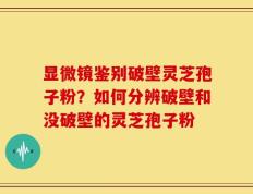 显微镜鉴别破壁灵芝孢子粉？如何分辨破壁和没破壁的灵芝孢子粉
