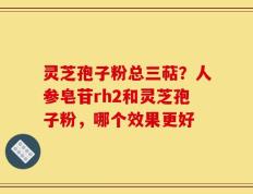 灵芝孢子粉总三萜？人参皂苷rh2和灵芝孢子粉，哪个效果更好