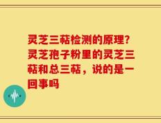 灵芝三萜检测的原理？灵芝孢子粉里的灵芝三萜和总三萜，说的是一回事吗