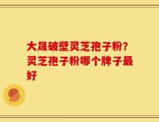 大晟破壁灵芝孢子粉？灵芝孢子粉哪个牌子最好