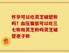 怀孕可以吃灵芝破壁粉吗？血压偏低可以吃三七粉和灵芝粉吗灵芝破壁孢子粉