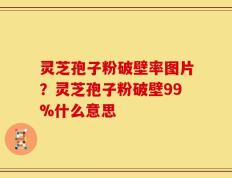 灵芝孢子粉破壁率图片？灵芝孢子粉破壁99%什么意思